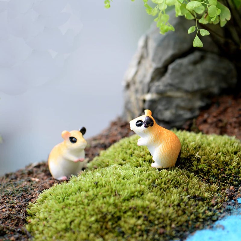 TANOMA 10PCS Hamster Micro Landscape Ornaments, Miniature Figurines Fairy Garden Accessories, Garden DIY Kit - Image 2